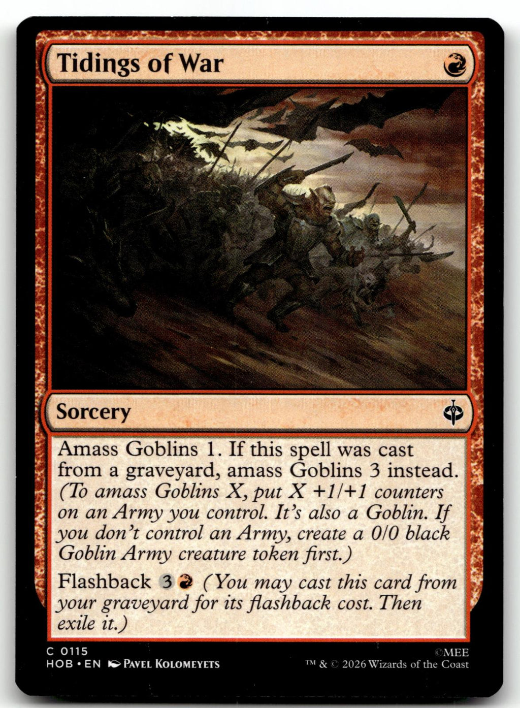 Tidings of War 115 Common The Hobbit Magic: The Gathering Near Mint