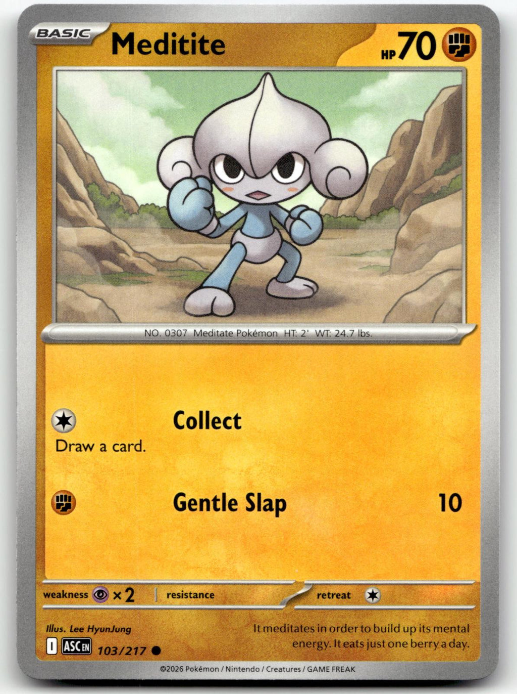 Meditite 103/217 Common Ascended Heroes Pokemon Near Mint