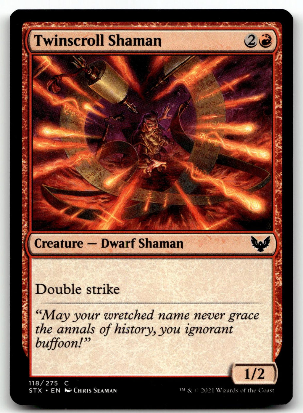 Twinscroll Shaman 118 Common Strixhaven: School of Mages Magic: The Gathering NM