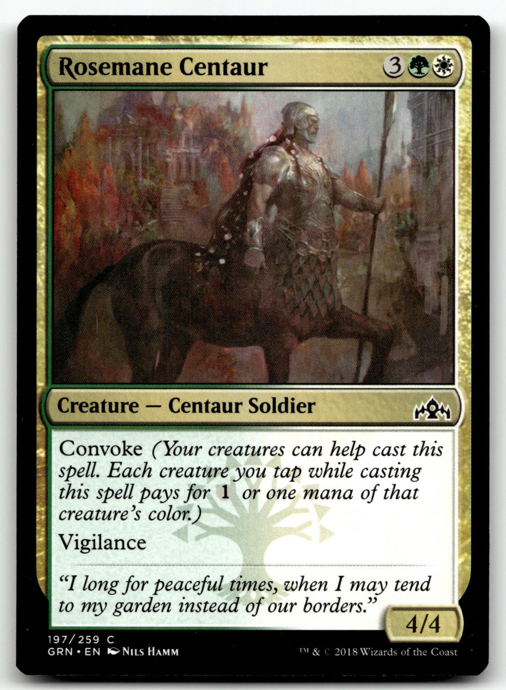 Rosemane Centaur 197 Common Guilds of Ravnica Magic: The Gathering Near Mint