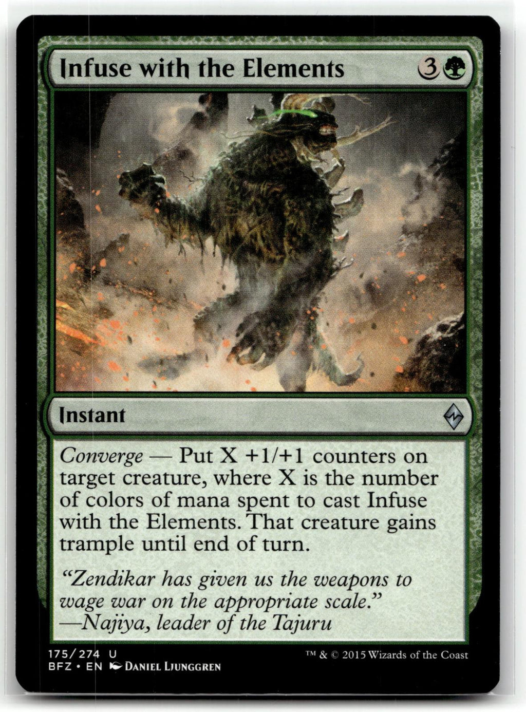 Infuse with the Elements 175 Battle for Zendikar Magic: The Gathering NM