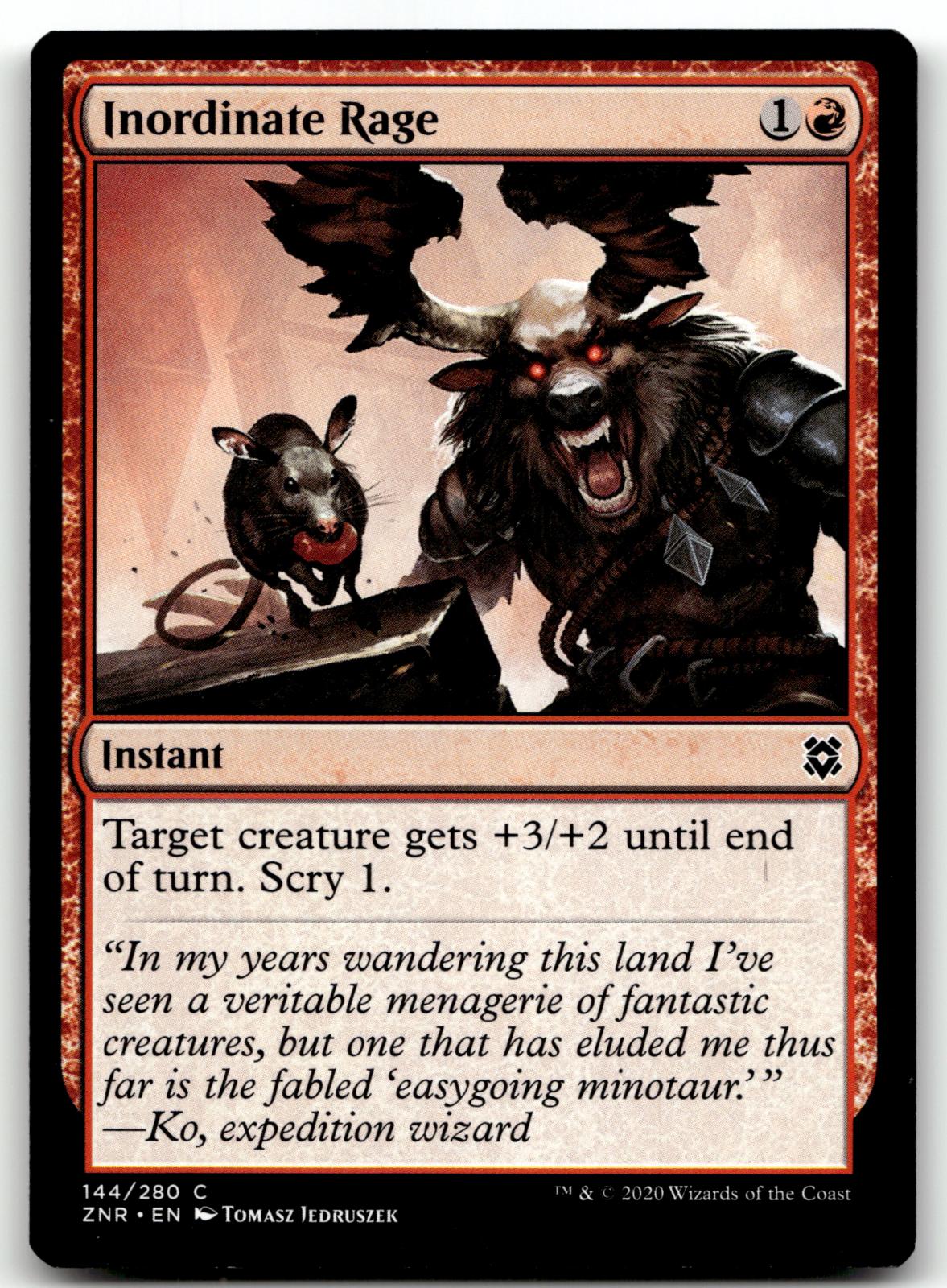Inordinate Rage 144 Common Zendikar Rising Magic: The Gathering Near Mint