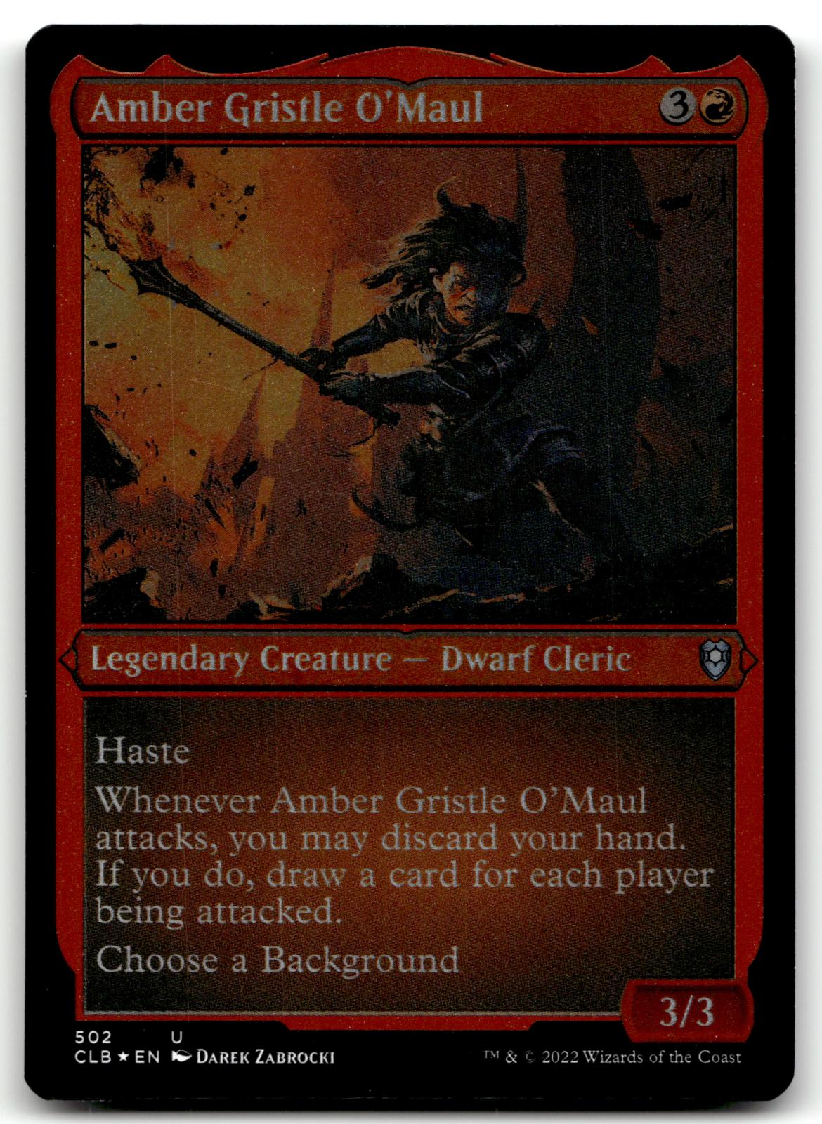 Amber Gristle O'Maul (Foil Etched) 502 Commander Legends: Battle for Baldur's Gate Magic: The Gathering NM