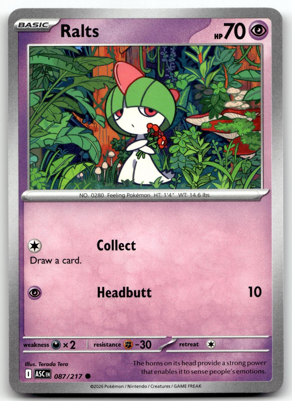 Ralts 087/217 Common Ascended Heroes Pokemon Near Mint