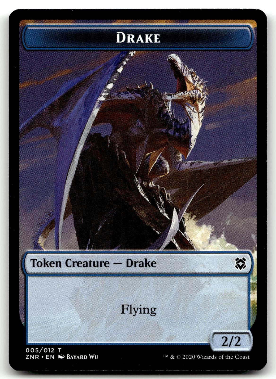 Drake Token 5 Token Zendikar Rising Magic: The Gathering Near Mint