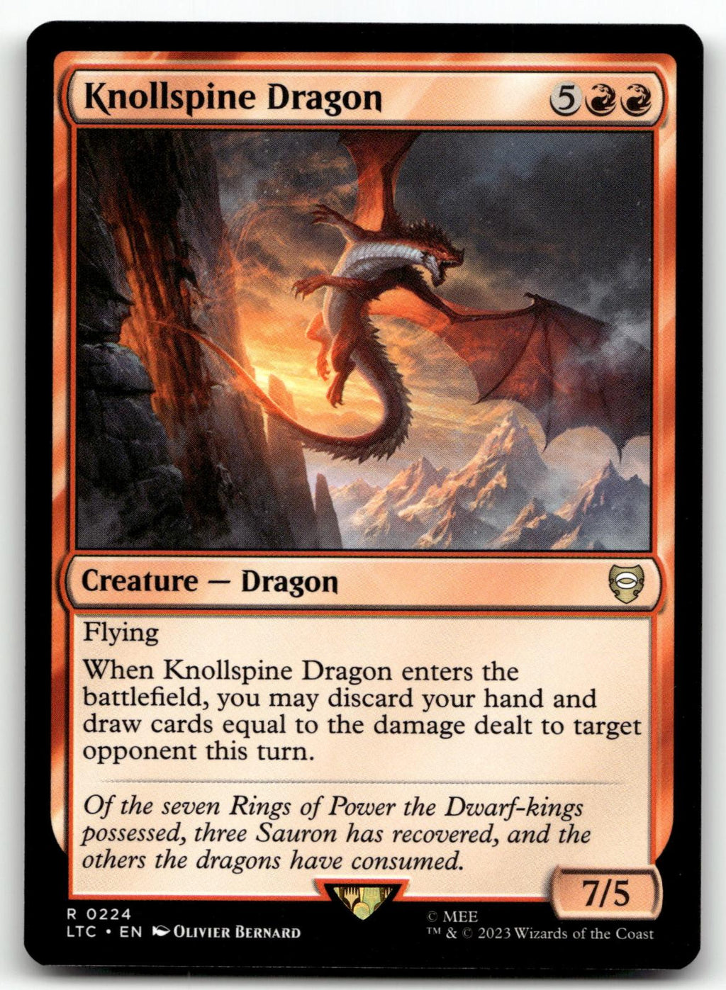 Knollspine Dragon 224 Commander: The Lord of the Rings: Tales of Middle-earth
