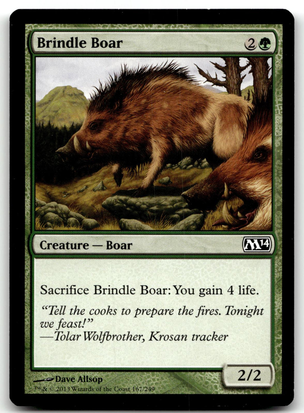 Brindle Boar 167 Common Magic 2014 (M14) Magic: The Gathering Near Mint