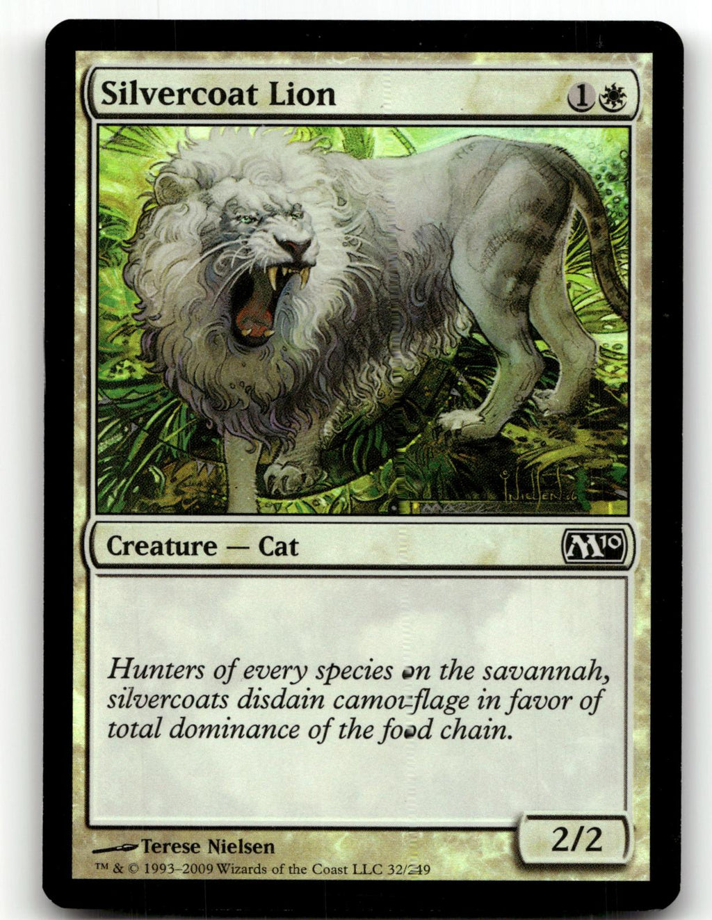 Silvercoat Lion 32 Common Magic 2010 (M10) Magic: The Gathering Foil Near Mint