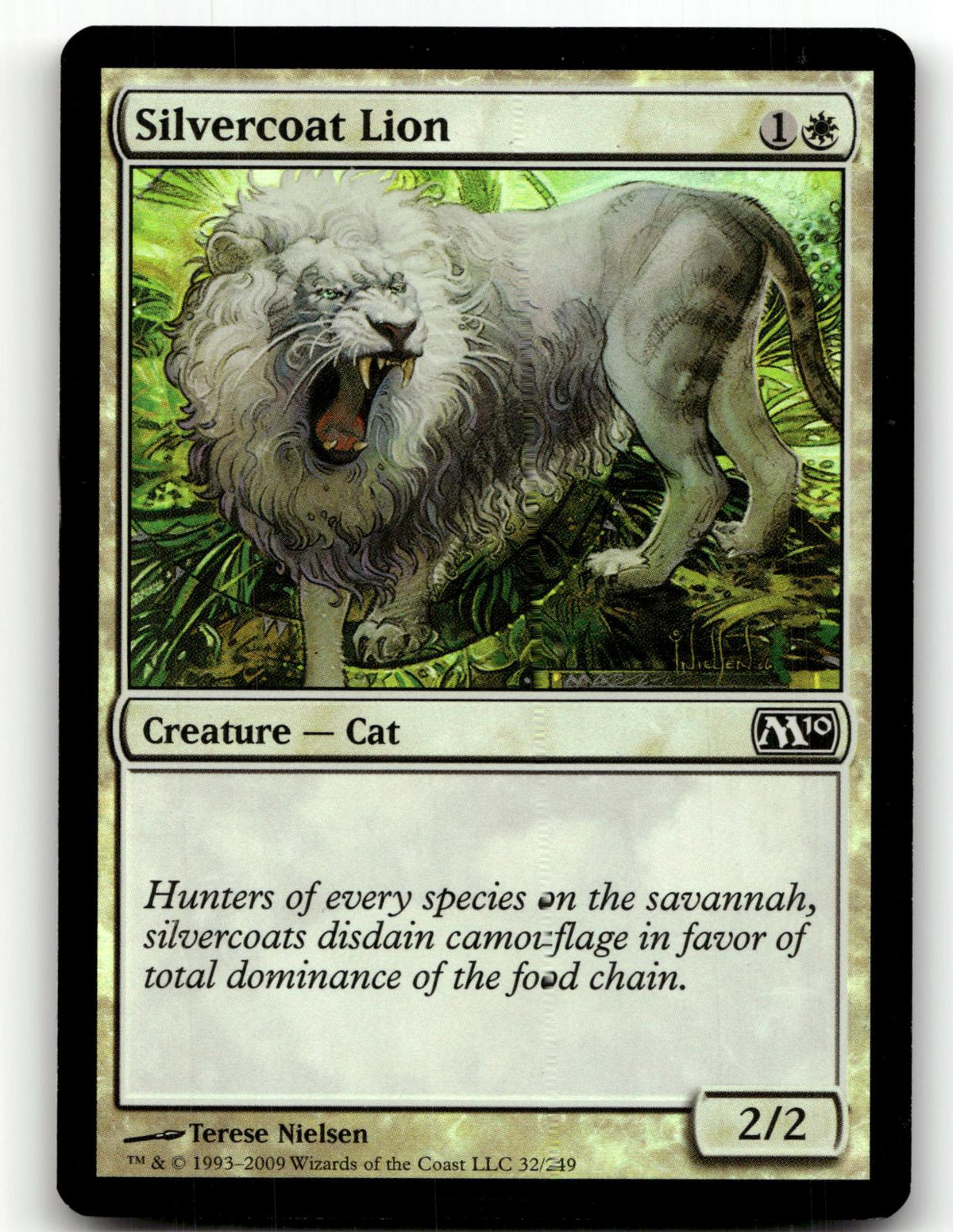 Silvercoat Lion 32 Common Magic 2010 (M10) Magic: The Gathering Foil Near Mint