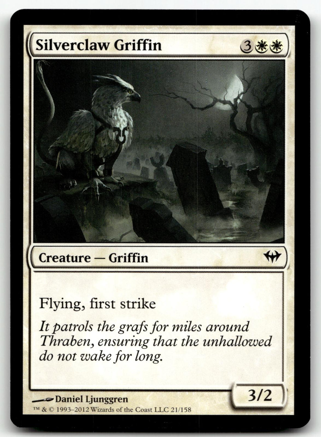 Silverclaw Griffin 21 Common Dark Ascension Magic: The Gathering Near Mint