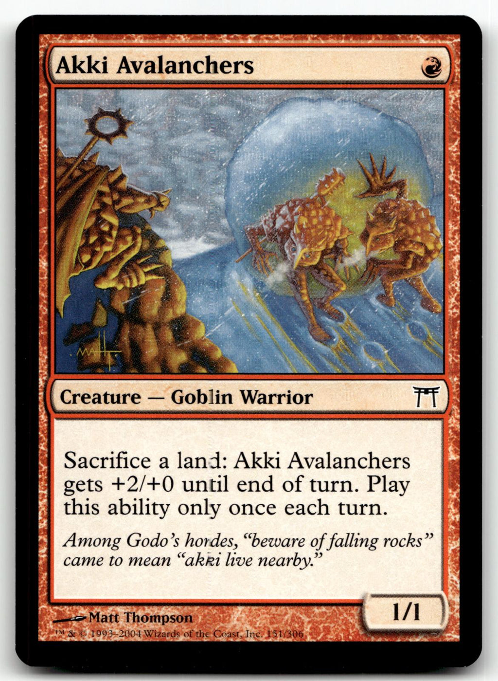 Akki Avalanchers 151 Common Champions of Kamigawa Magic: The Gathering Near Mint
