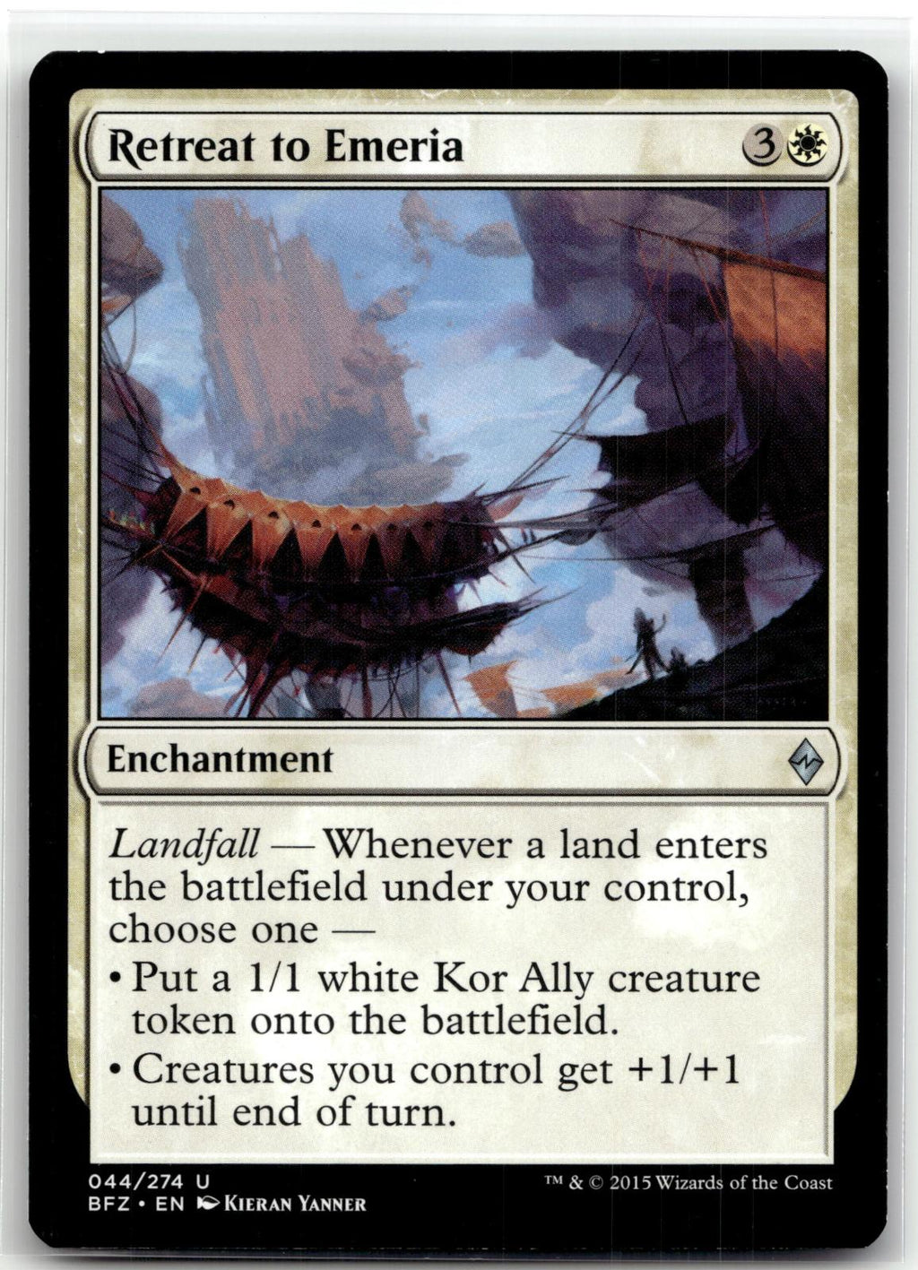 Retreat to Emeria 44 Uncommon Battle for Zendikar Magic: The Gathering Near Mint