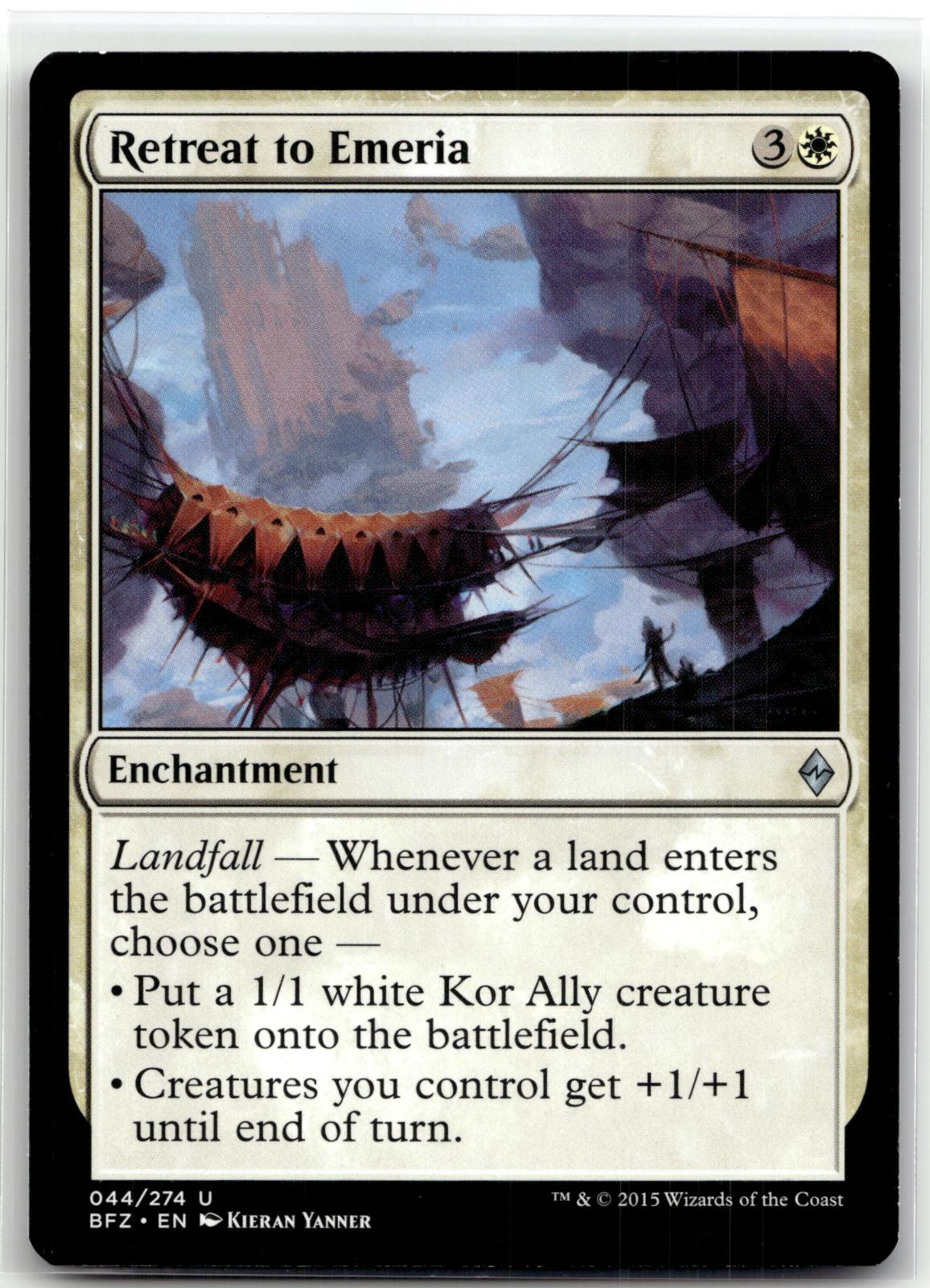 Retreat to Emeria 44 Uncommon Battle for Zendikar Magic: The Gathering Near Mint
