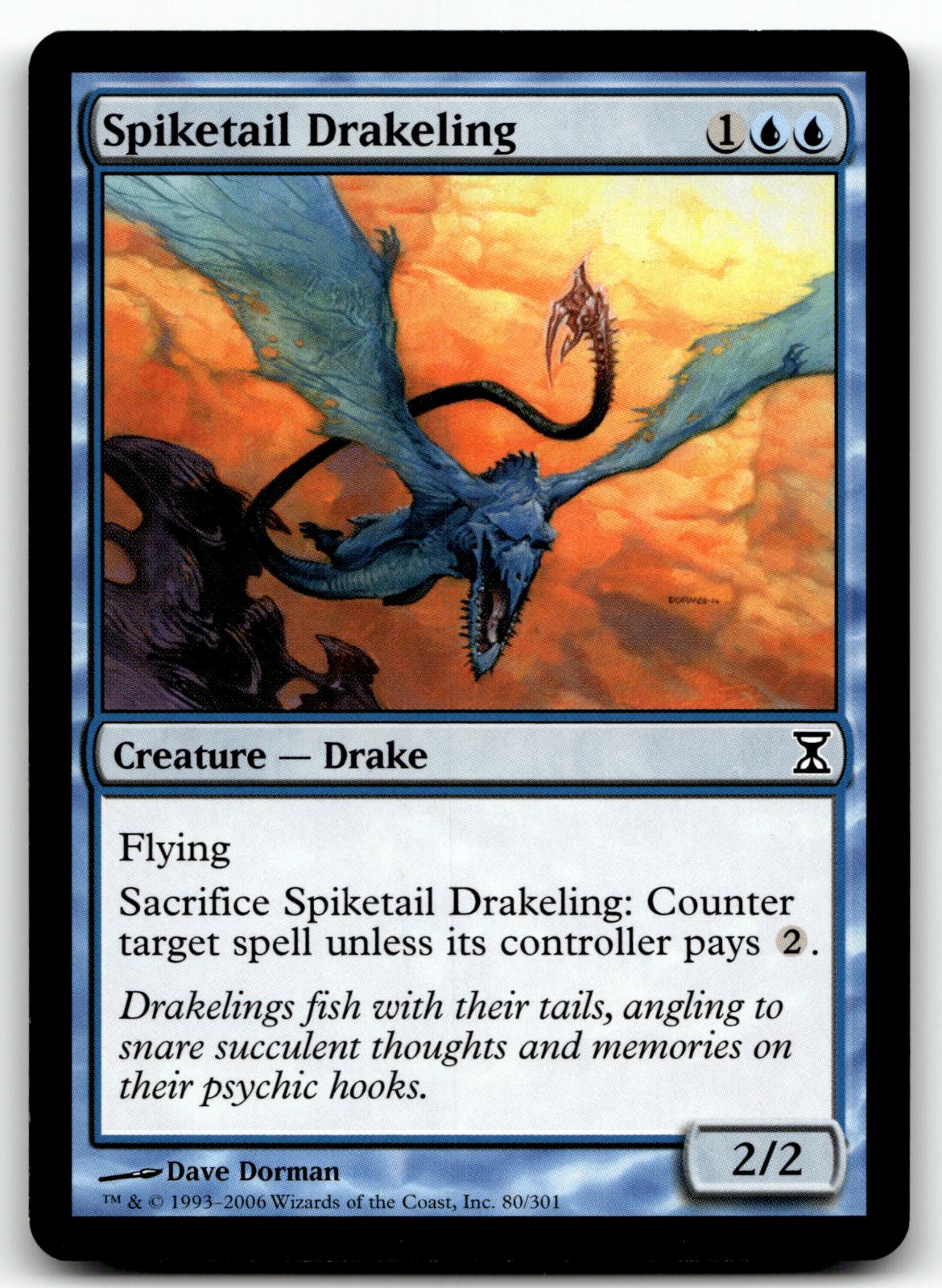 Spiketail Drakeling 80 Common Time Spiral Magic: The Gathering Near Mint