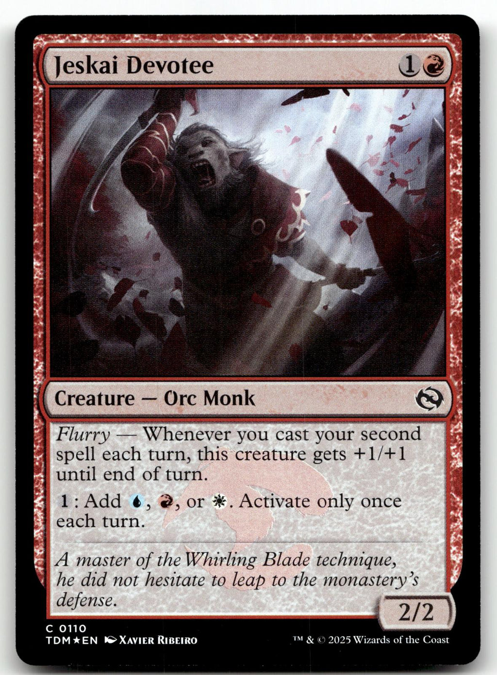 Jeskai Devotee 110 Common Tarkir: Dragonstorm Magic: The Gathering Foil NM