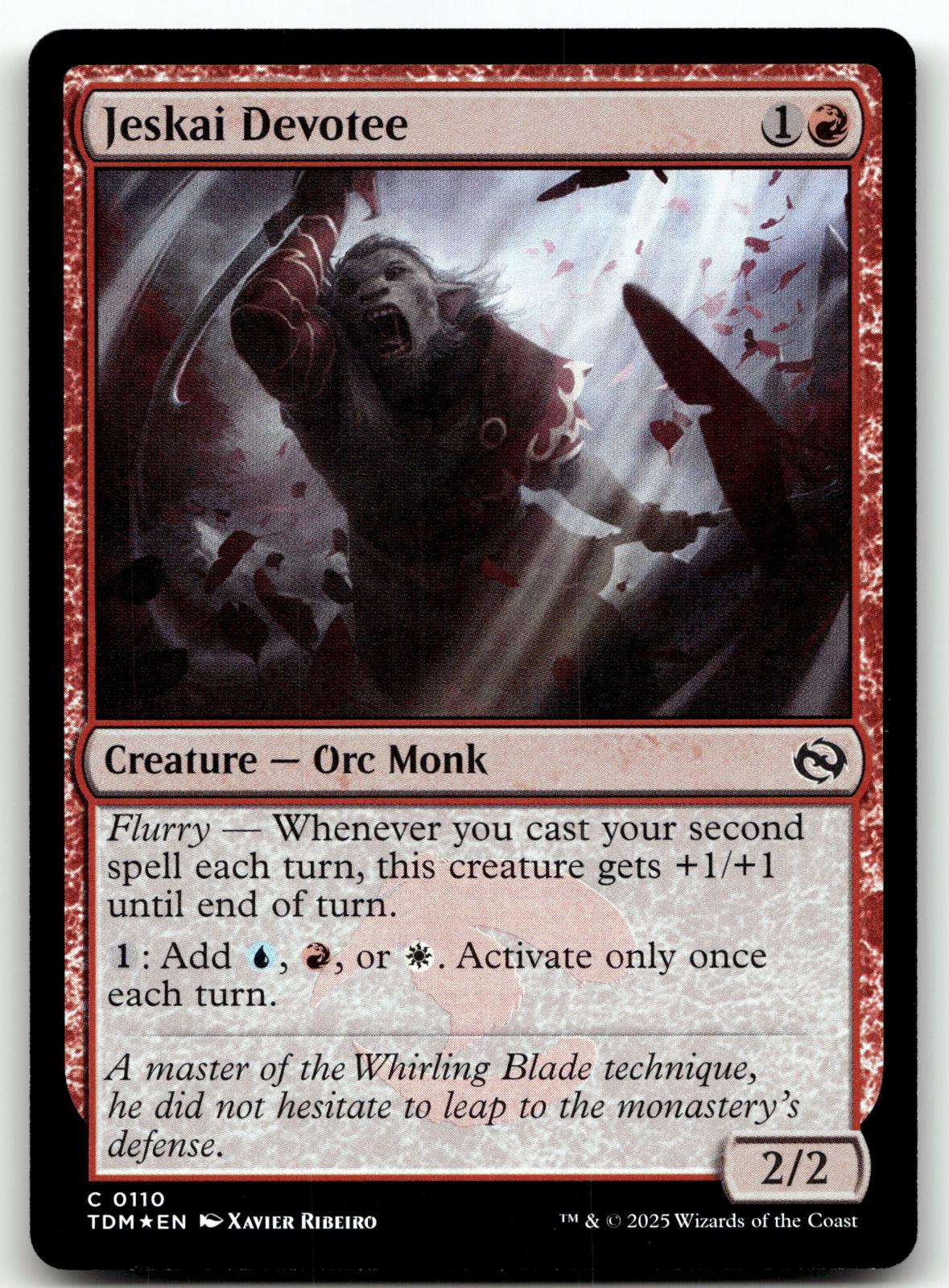 Jeskai Devotee 110 Common Tarkir: Dragonstorm Magic: The Gathering Foil NM