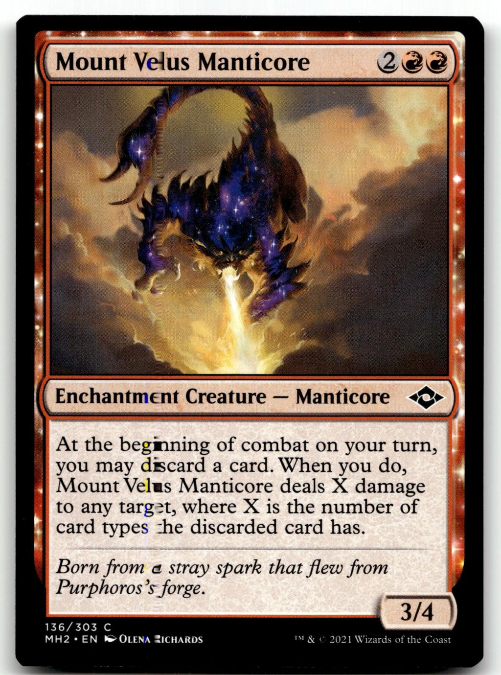 Mount Velus Manticore 136 Common Modern Horizons 2 Magic: The Gathering NM