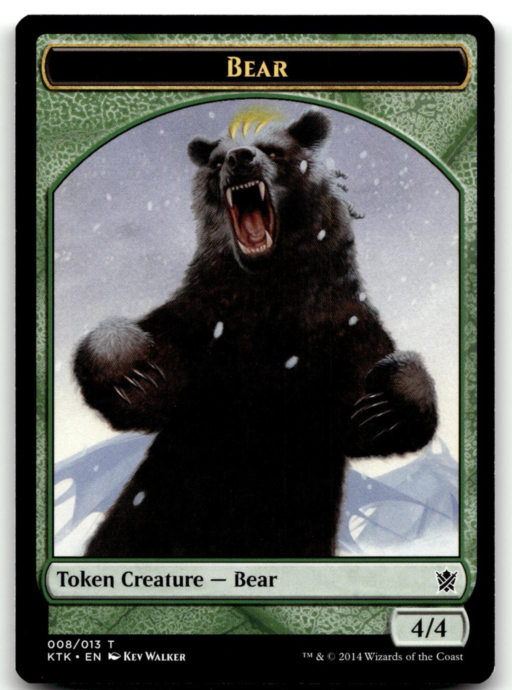 Bear Token 8 Token Khans of Tarkir Magic: The Gathering Near Mint