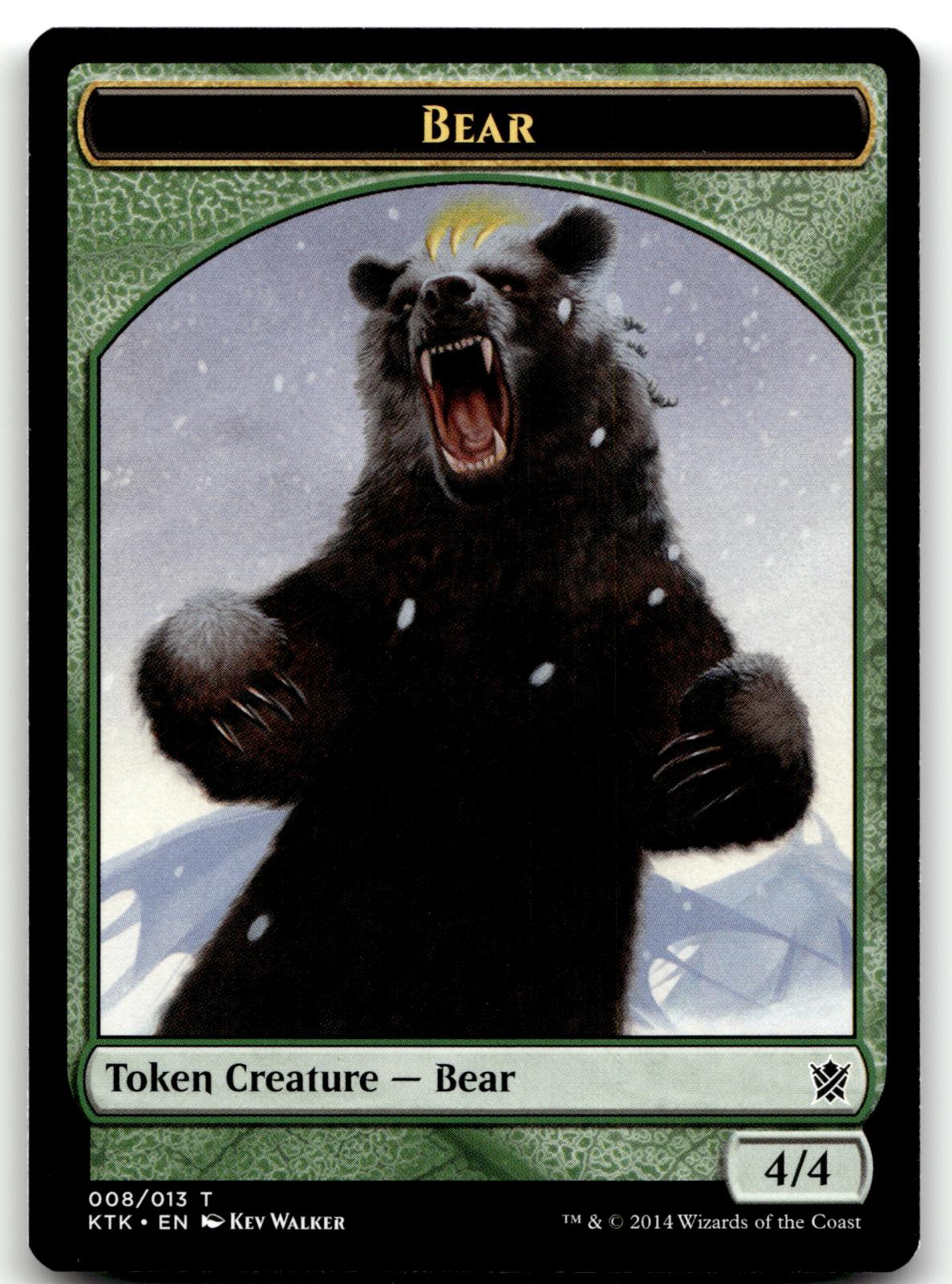Bear Token 8 Token Khans of Tarkir Magic: The Gathering Near Mint