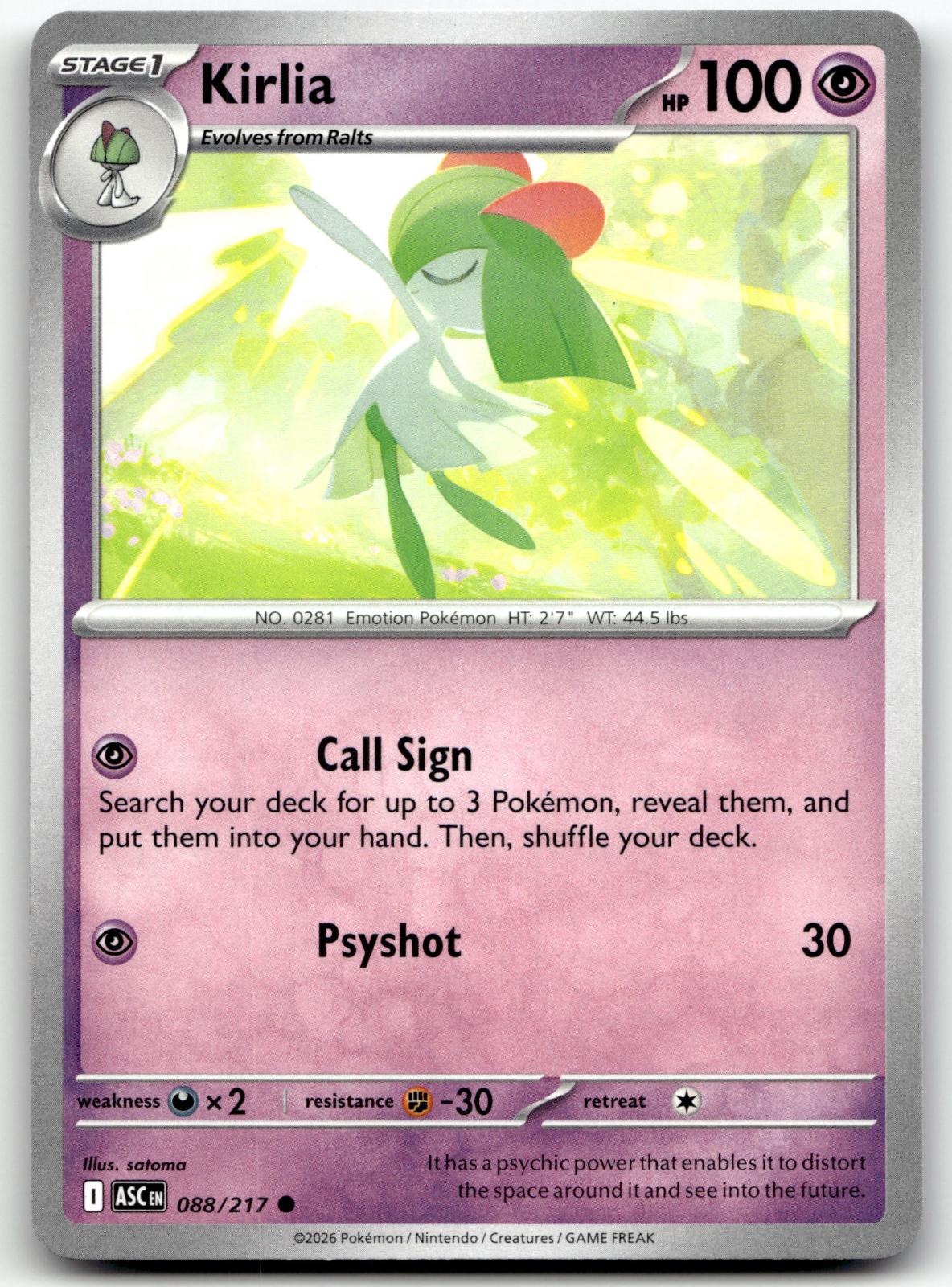 Kirlia 088/217 Common Ascended Heroes Pokemon Near Mint