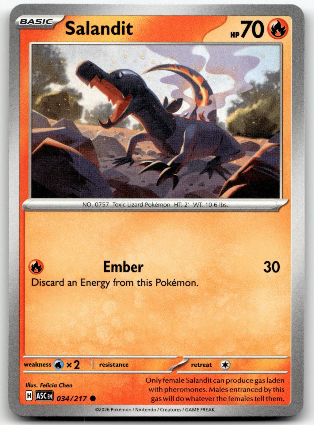 Salandit 034/217 Common Ascended Heroes Pokemon Near Mint