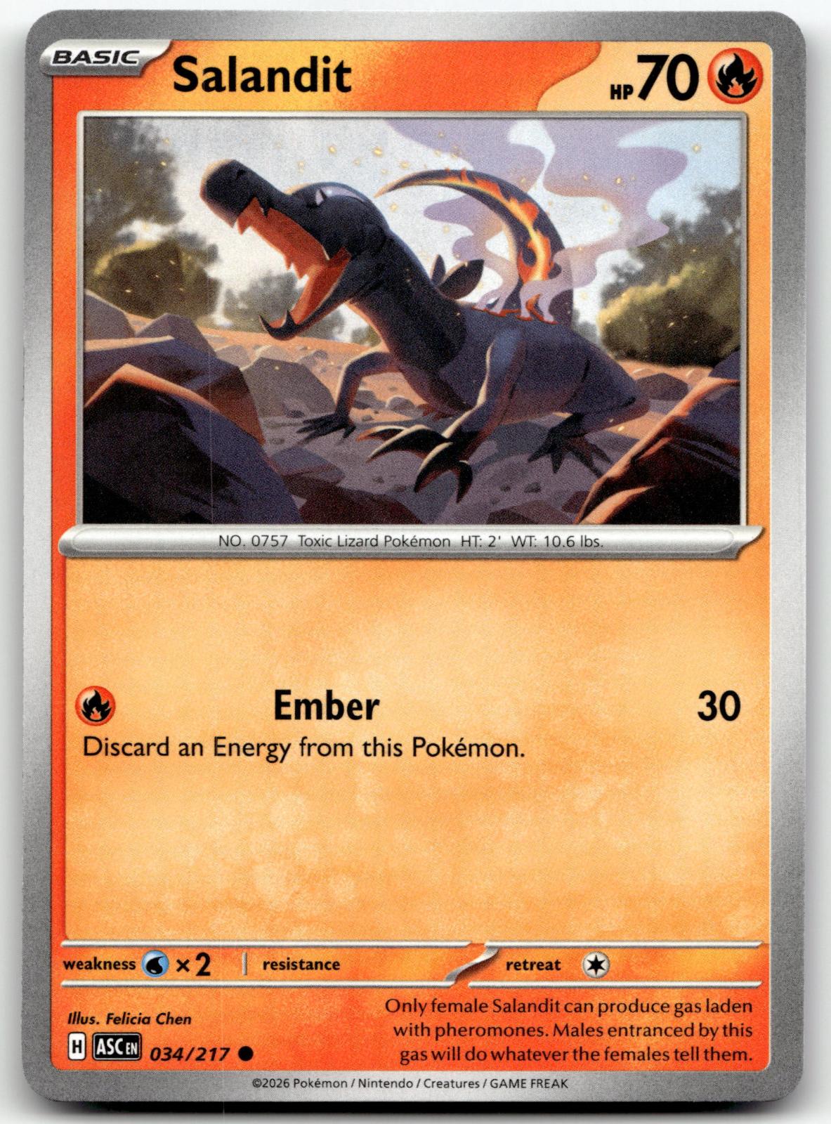 Salandit 034/217 Common Ascended Heroes Pokemon Near Mint