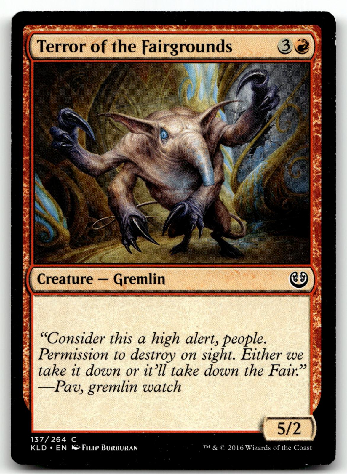 Terror of the Fairgrounds 137 Common Kaladesh Magic: The Gathering Near Mint