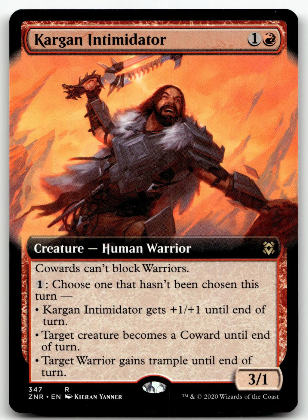 Kargan Intimidator (Extended Art) 347 Zendikar Rising Magic: The Gathering NM