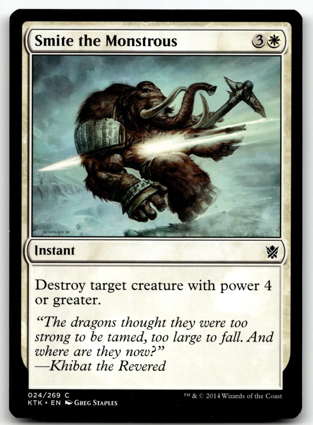 Smite the Monstrous 24 Common Khans of Tarkir Magic: The Gathering Near Mint