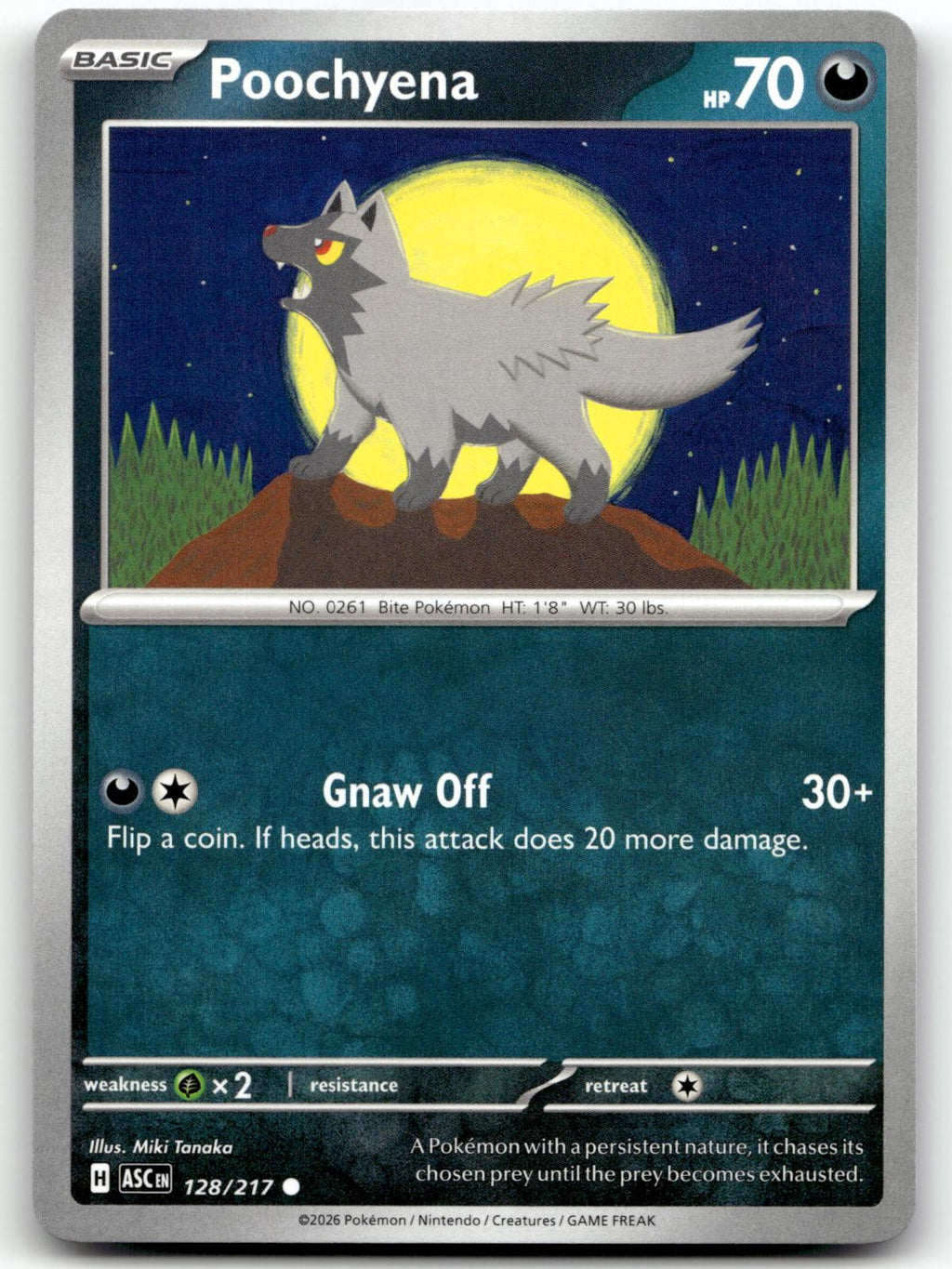 Poochyena 128/217 Common Ascended Heroes Pokemon Near Mint