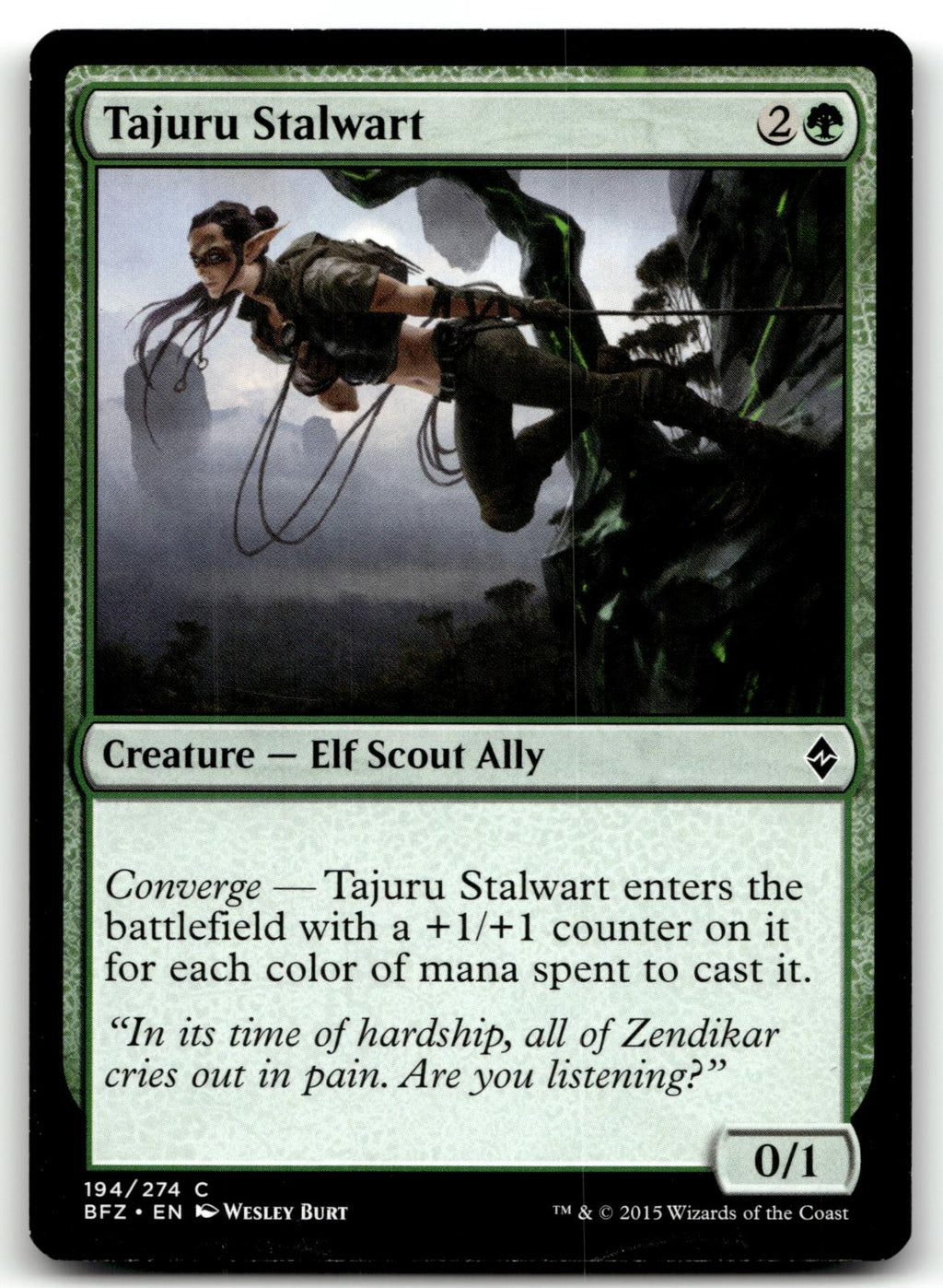 Tajuru Stalwart 194 Common Battle for Zendikar Magic: The Gathering Near Mint