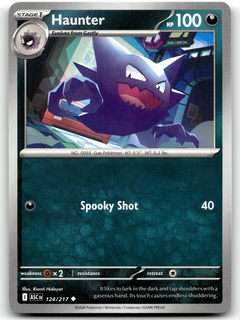 Haunter 124/217 Uncommon Ascended Heroes Pokemon Near Mint