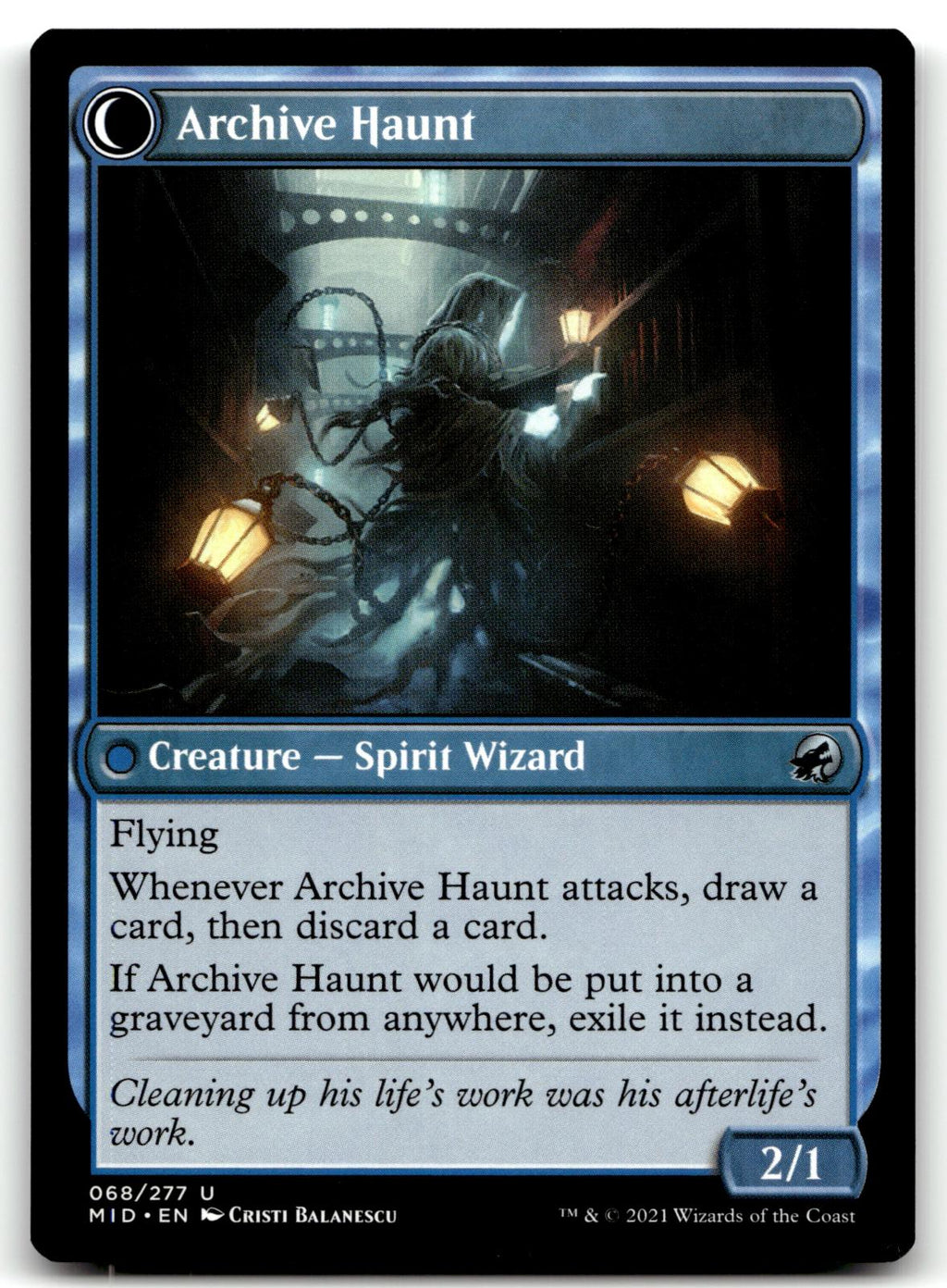Overwhelmed Archivist 68 Innistrad: Midnight Hunt Magic: The Gathering NM
