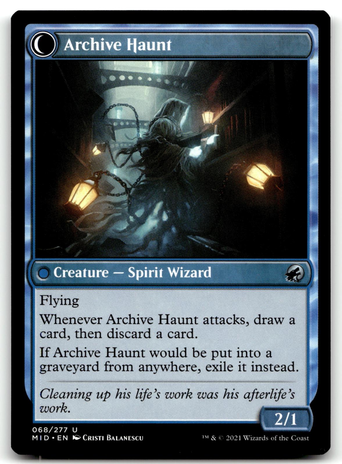 Overwhelmed Archivist 68 Innistrad: Midnight Hunt Magic: The Gathering NM