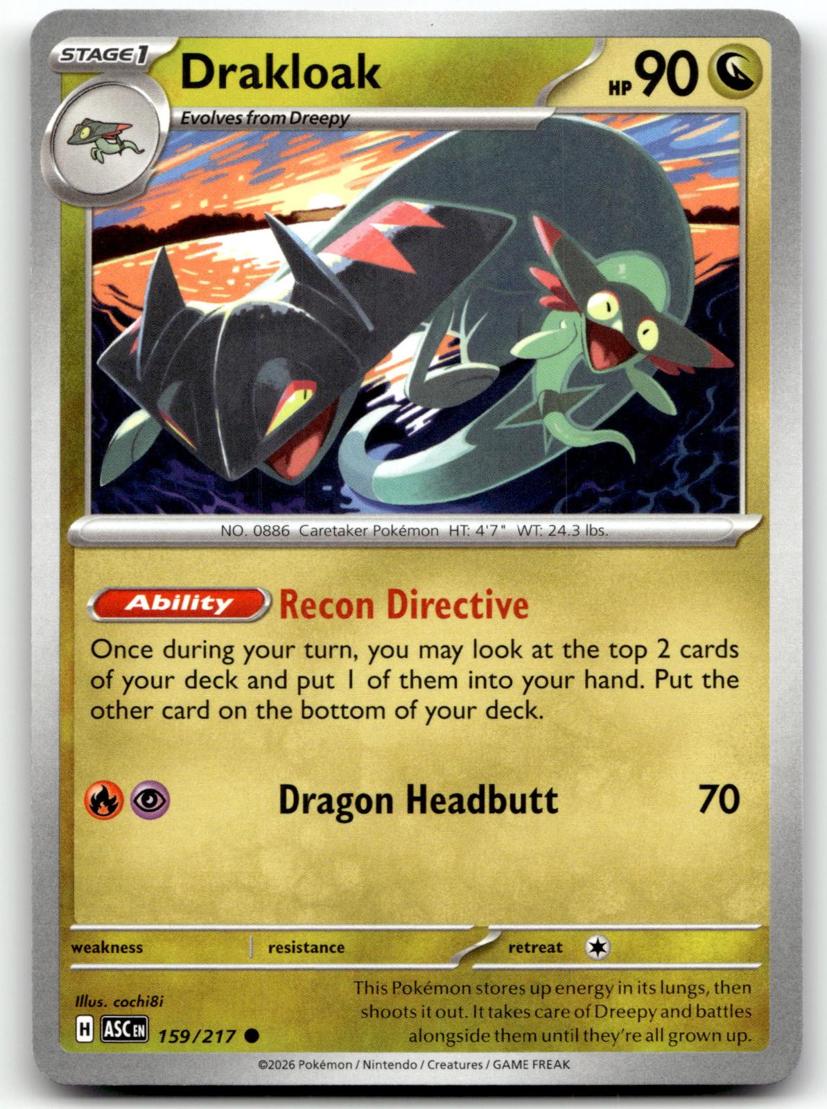 Drakloak 159/217 Common Ascended Heroes Pokemon Near Mint