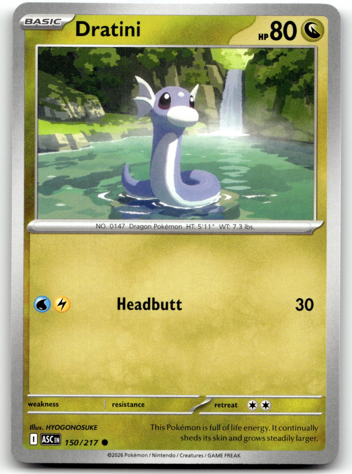 Dratini 150/217 Common Ascended Heroes Pokemon Near Mint