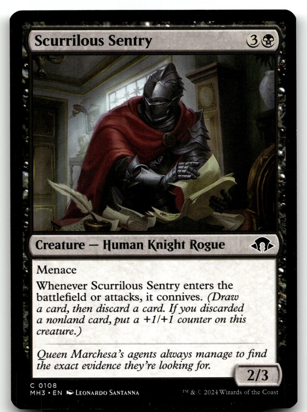 Scurrilous Sentry 108 Common Modern Horizons 3 Magic: The Gathering Near Mint