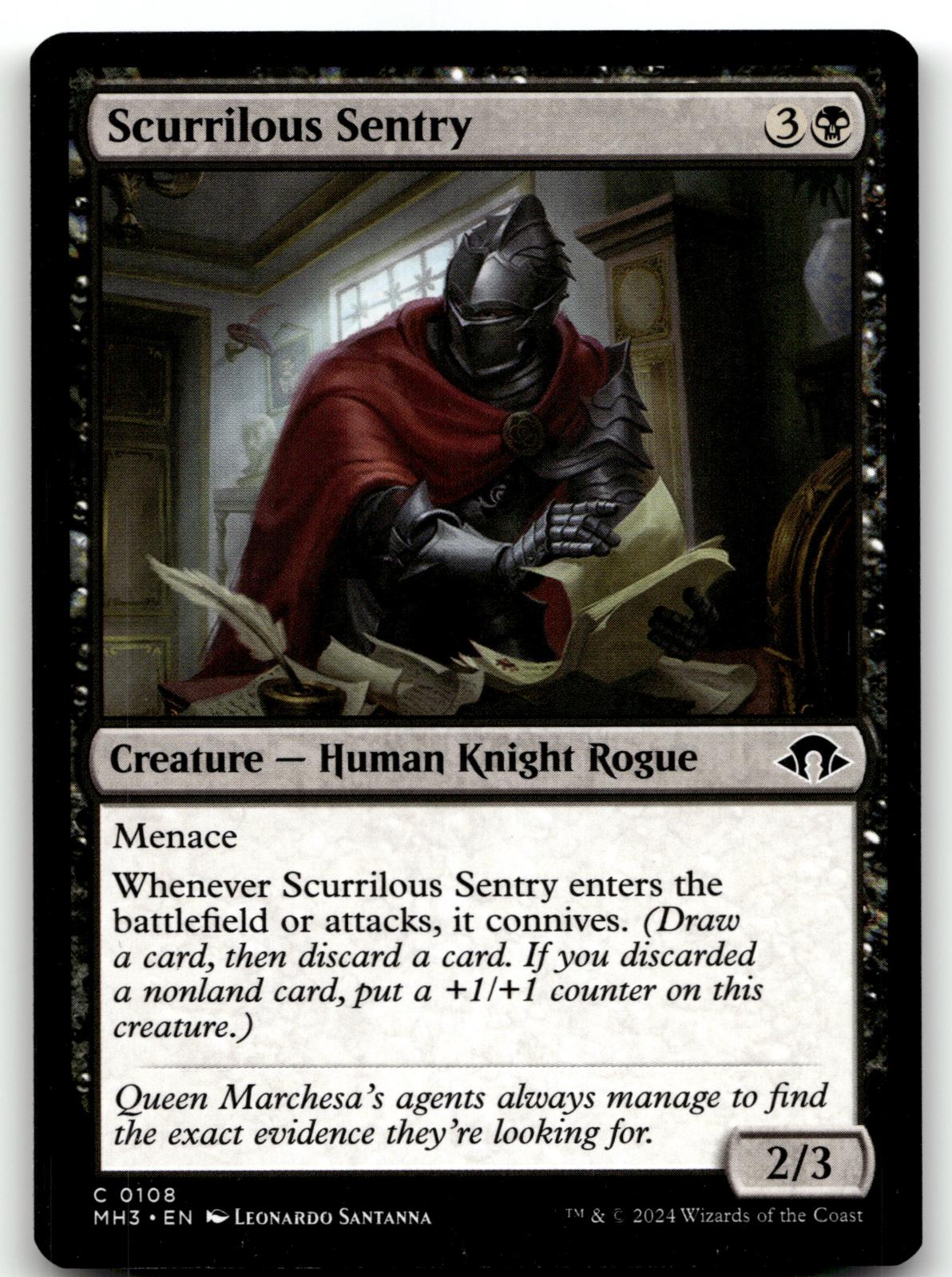 Scurrilous Sentry 108 Common Modern Horizons 3 Magic: The Gathering Near Mint