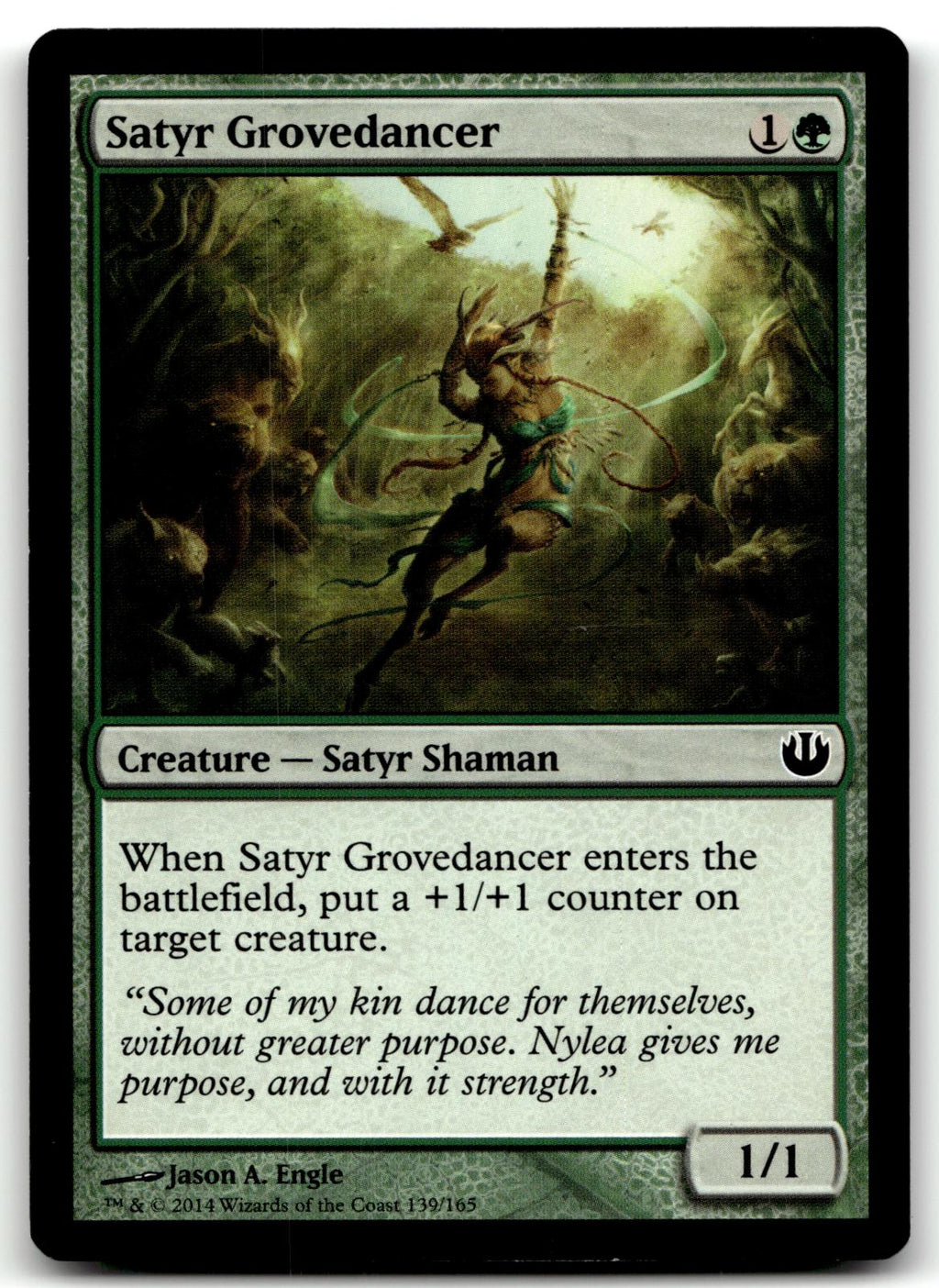 Satyr Grovedancer 139 Common Journey Into Nyx Magic: The Gathering Near Mint