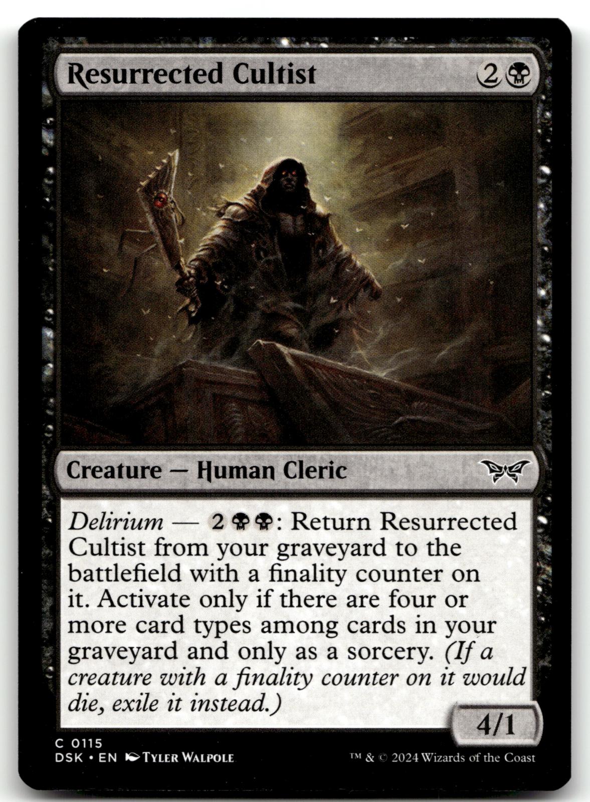 Resurrected Cultist 115 Duskmourn: House of Horror Magic: The Gathering NM