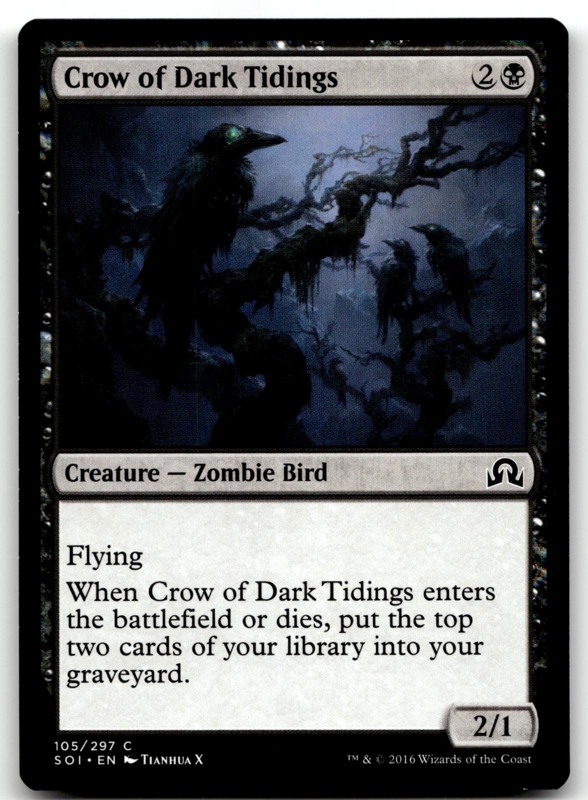 Crow of Dark Tidings 105 Common The List Reprints Magic: The Gathering Near Mint