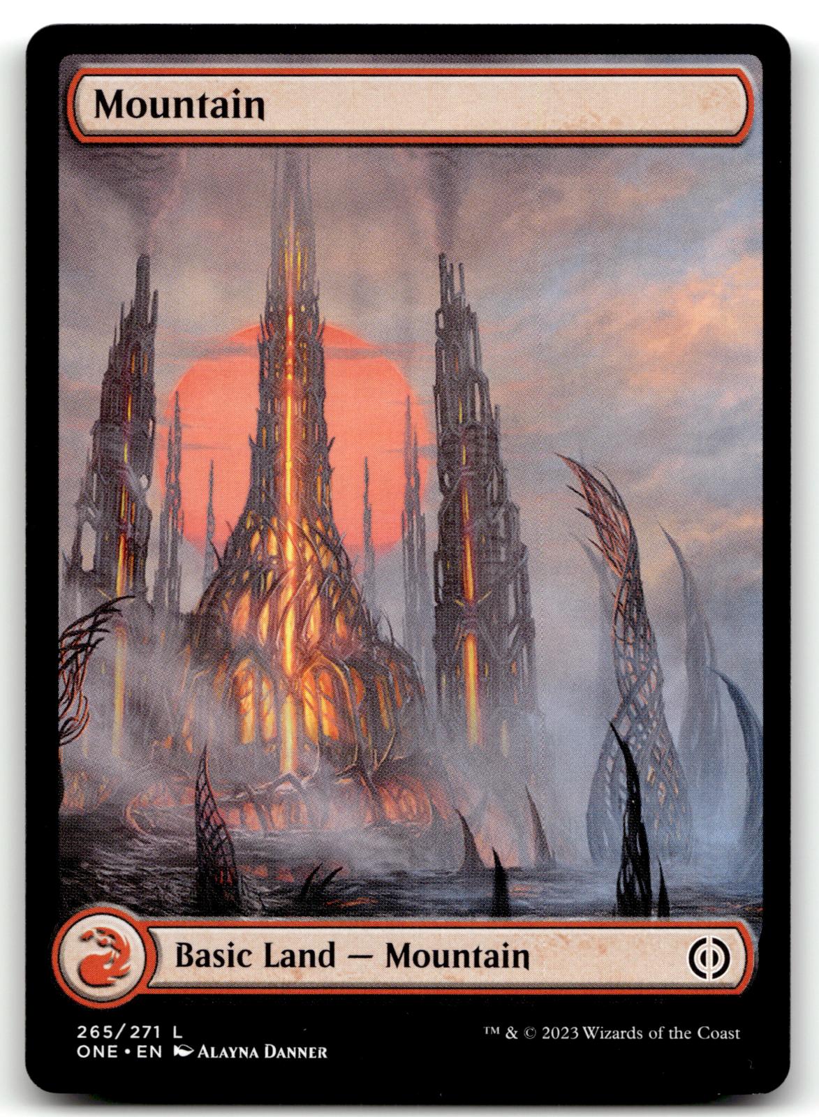 Mountain (265) - Full Art 265 Phyrexia: All Will Be One Magic: The Gathering NM