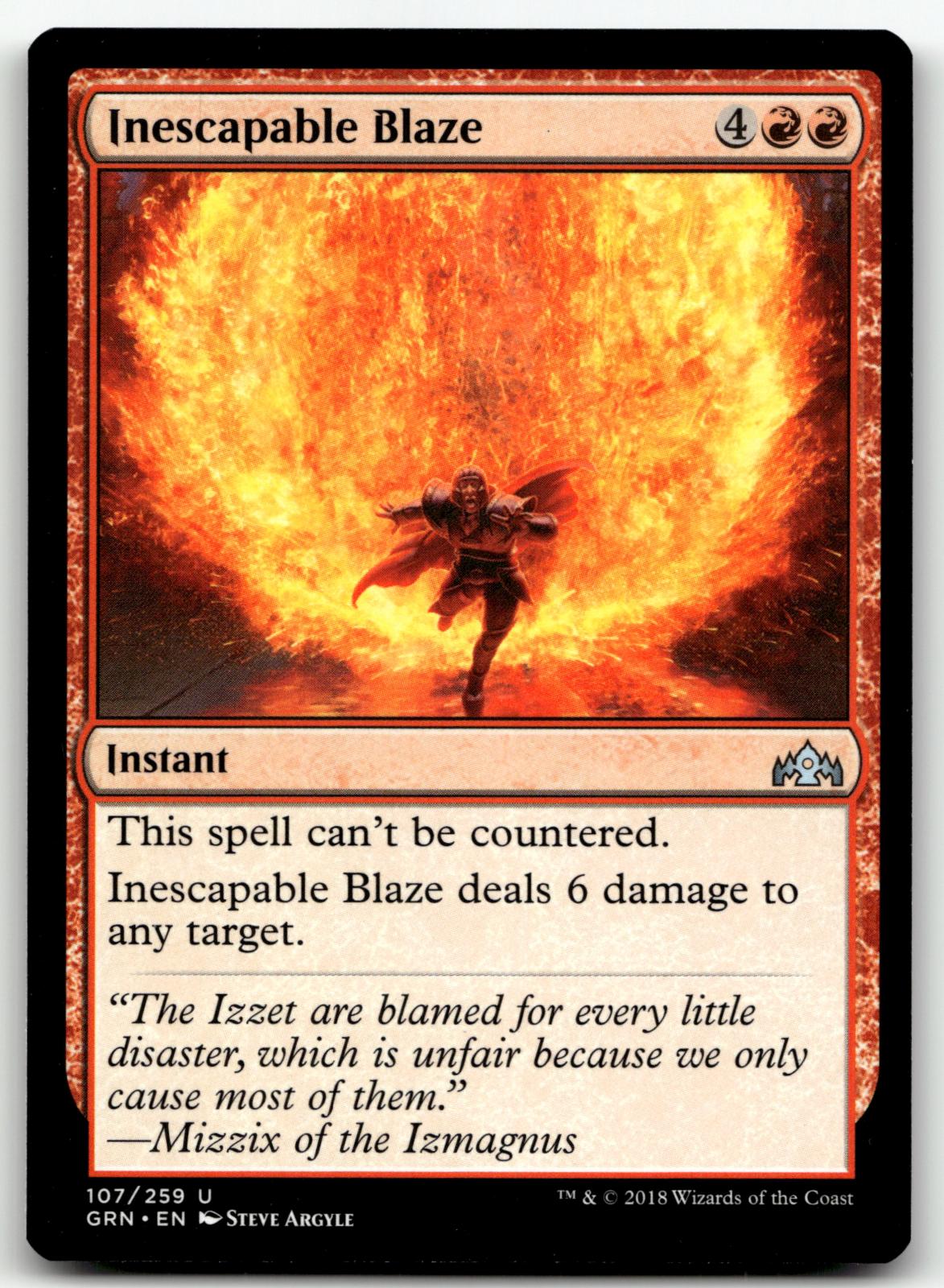 Inescapable Blaze 107 Uncommon Guilds of Ravnica Magic: The Gathering Near Mint