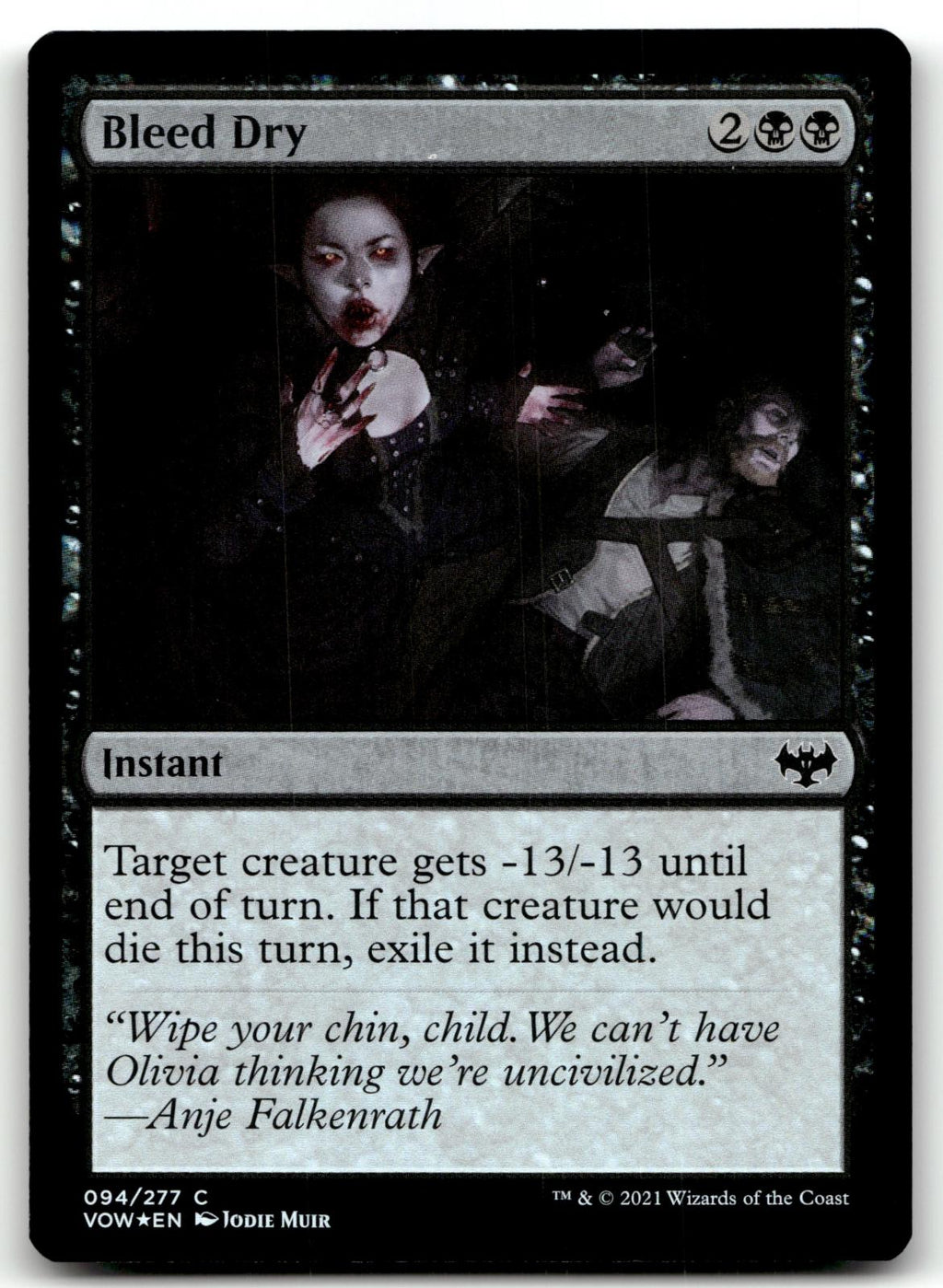 Bleed Dry 94 Common Innistrad: Crimson Vow Magic: The Gathering Foil Near Mint