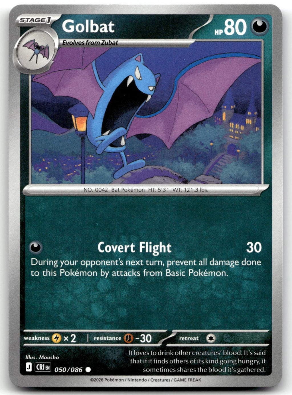 Golbat 050/086 Common Chaos Rising Pokemon Near Mint