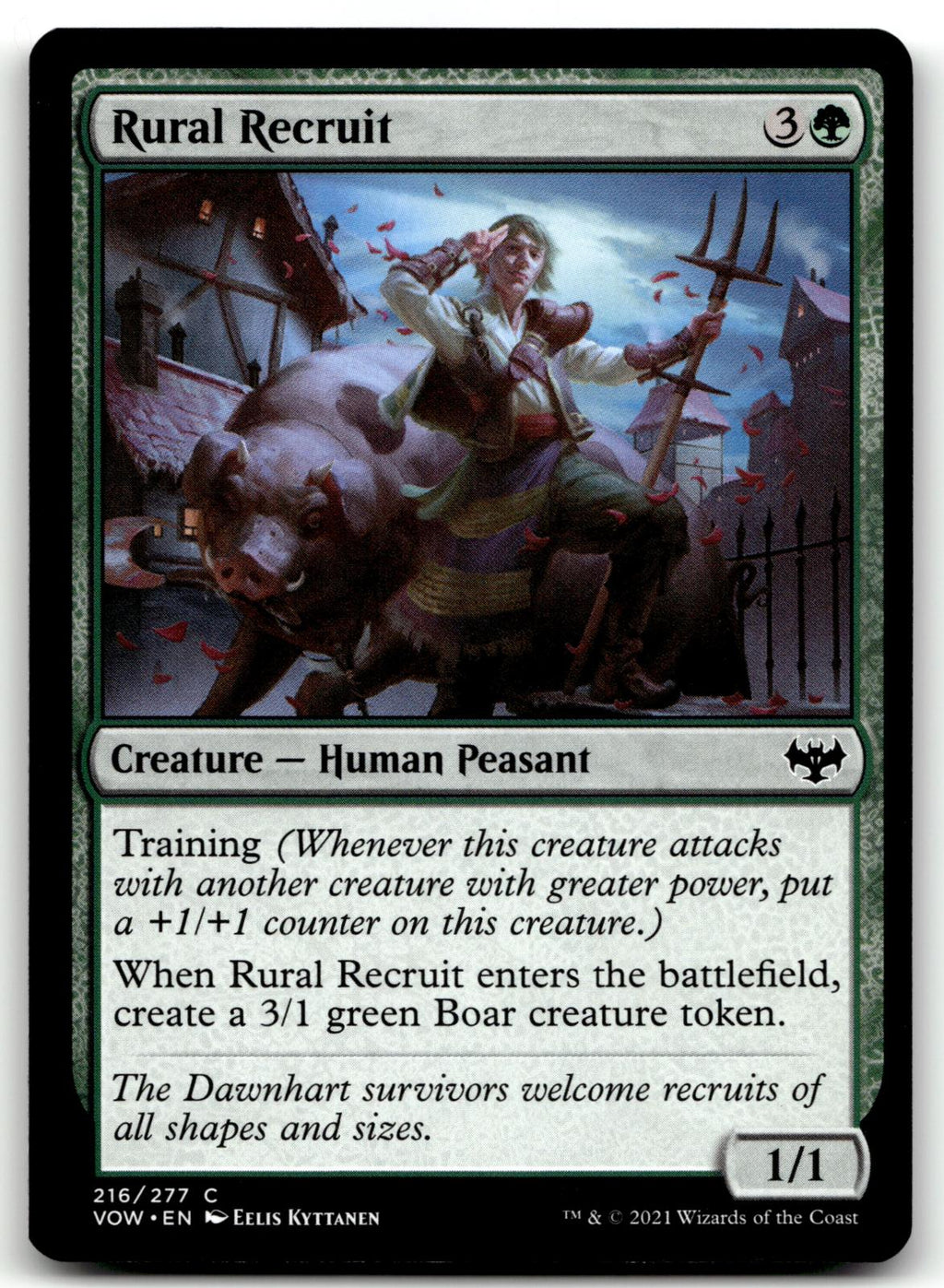 Rural Recruit 216 Common Innistrad: Crimson Vow Magic: The Gathering Near Mint