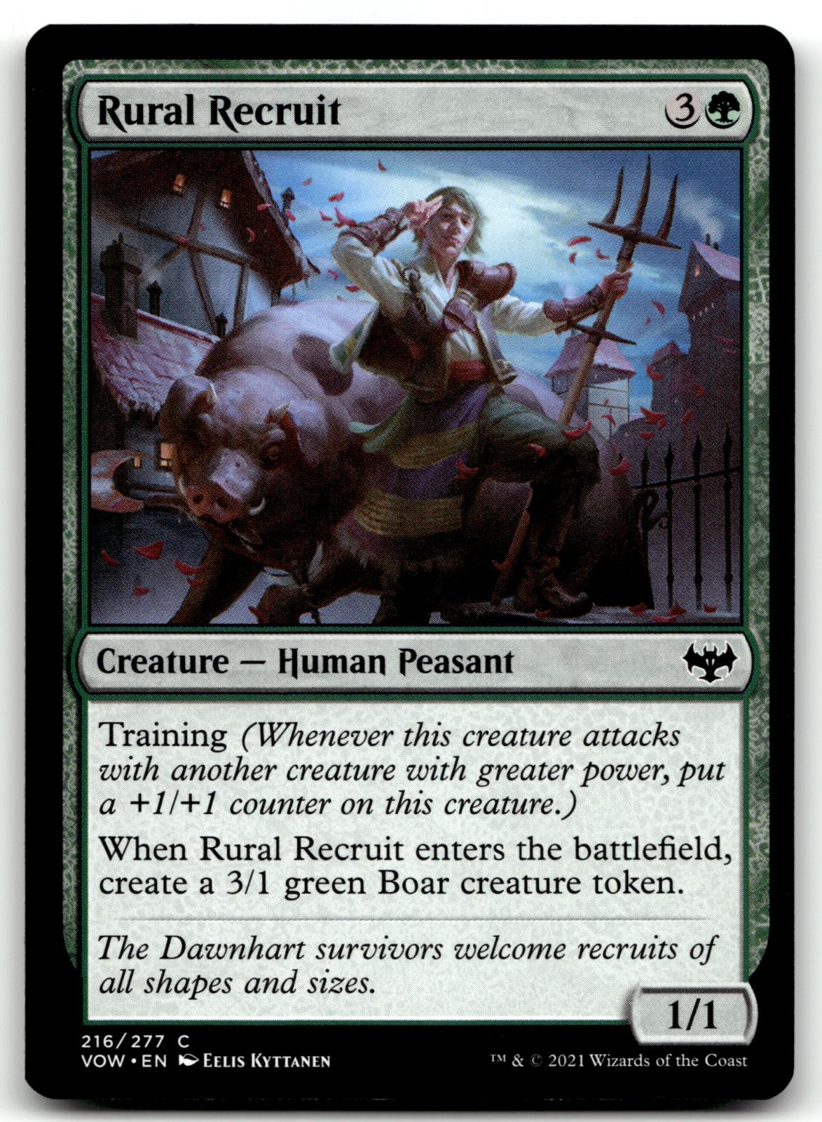 Rural Recruit 216 Common Innistrad: Crimson Vow Magic: The Gathering Near Mint