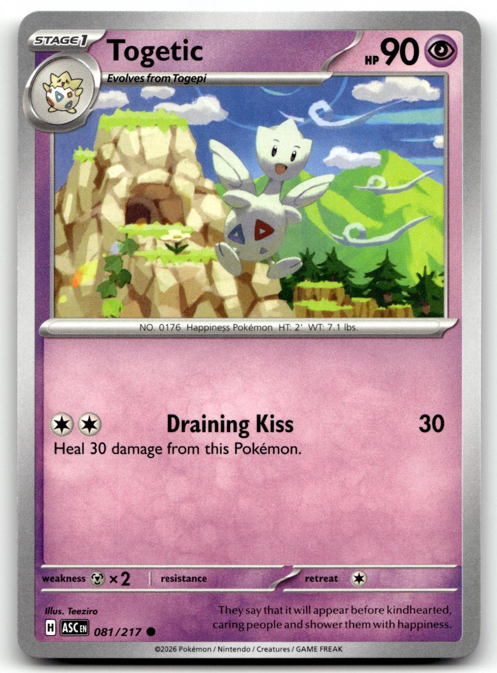 Togetic 081/217 Common Ascended Heroes Pokemon Near Mint