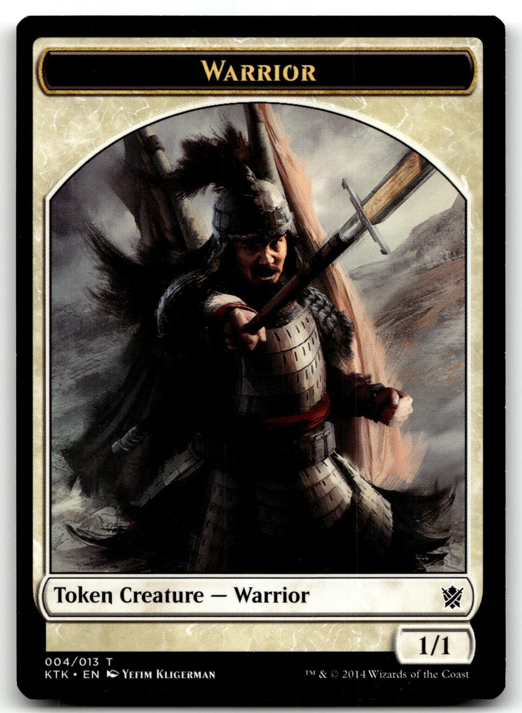 Warrior Token (004) 4 Token Khans of Tarkir Magic: The Gathering Near Mint