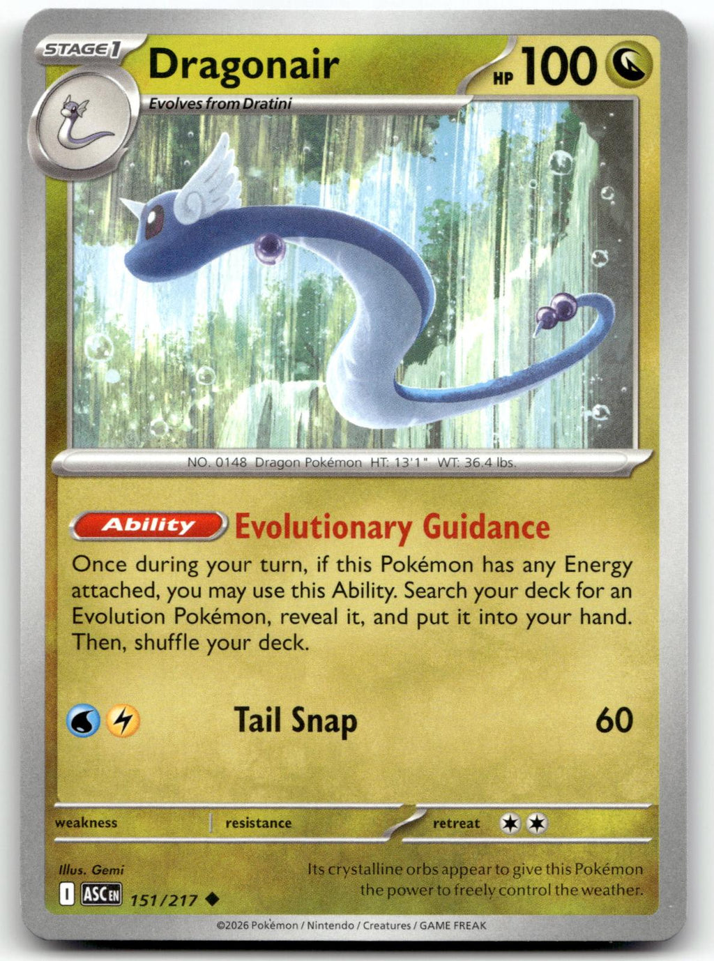 Dragonair 151/217 Uncommon Ascended Heroes Pokemon Near Mint